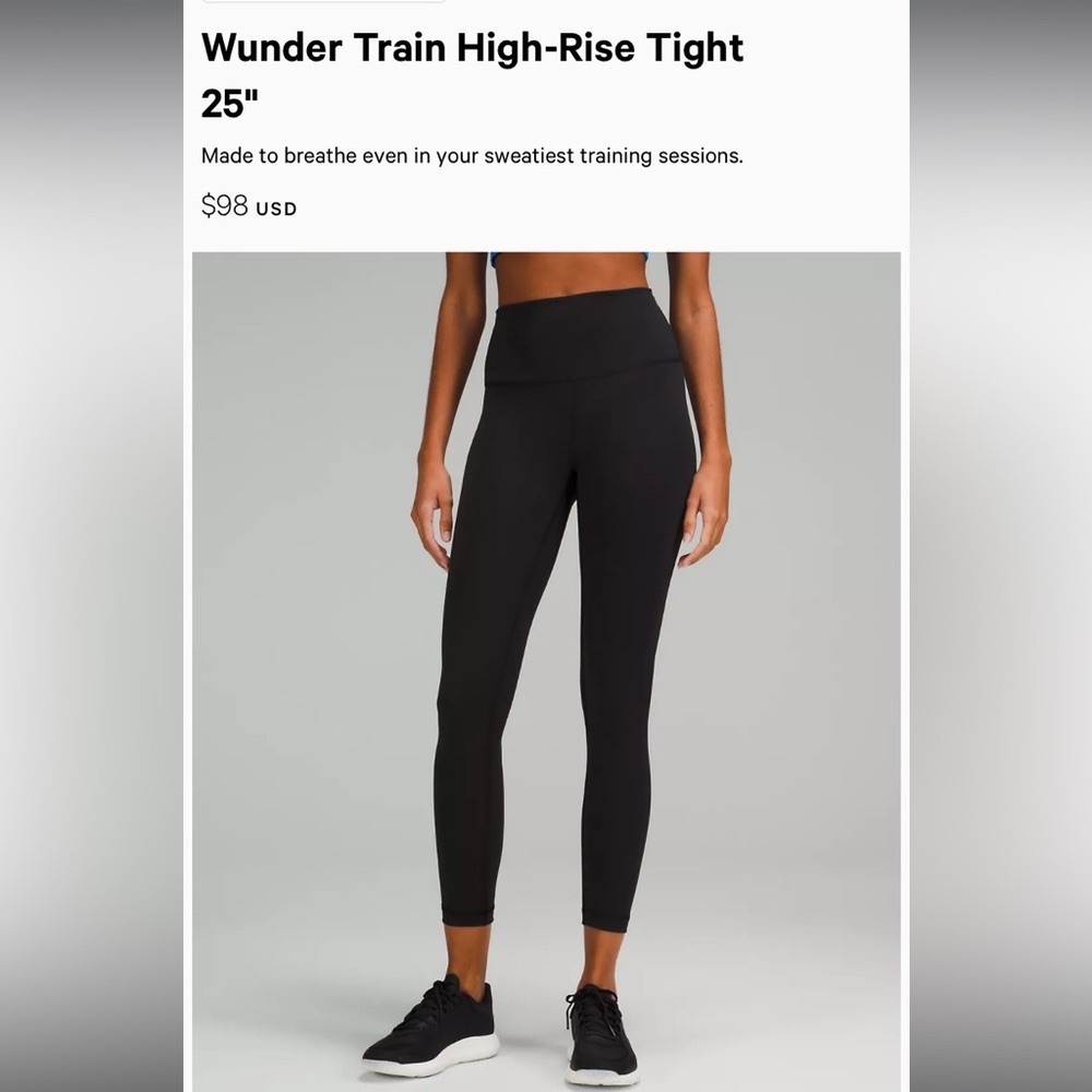 Lululemon wonder train leggings in black